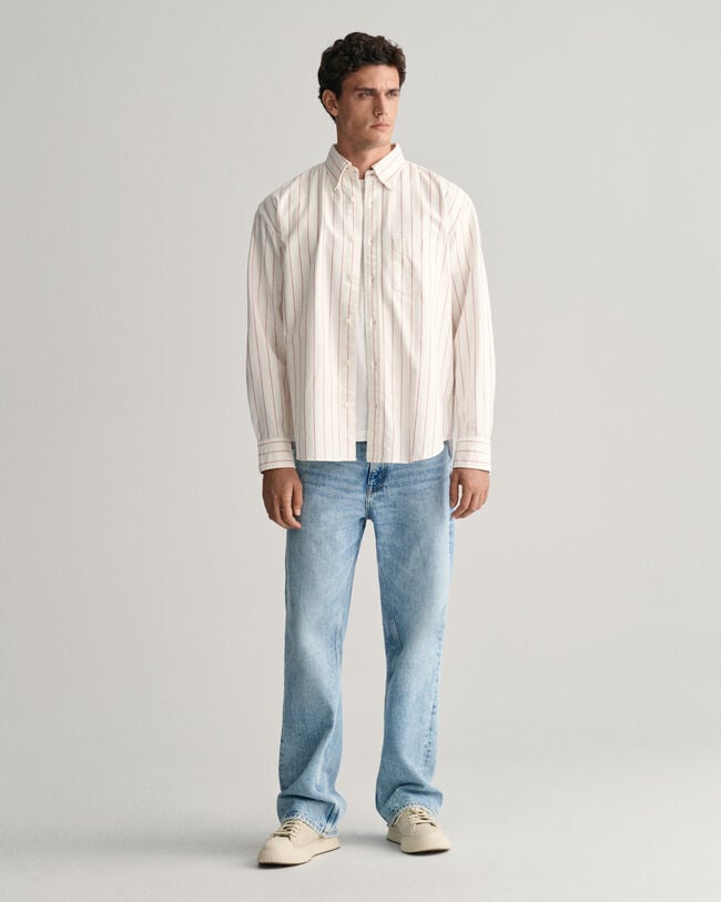Camisa Oxford Heritage às riscas relaxed fit