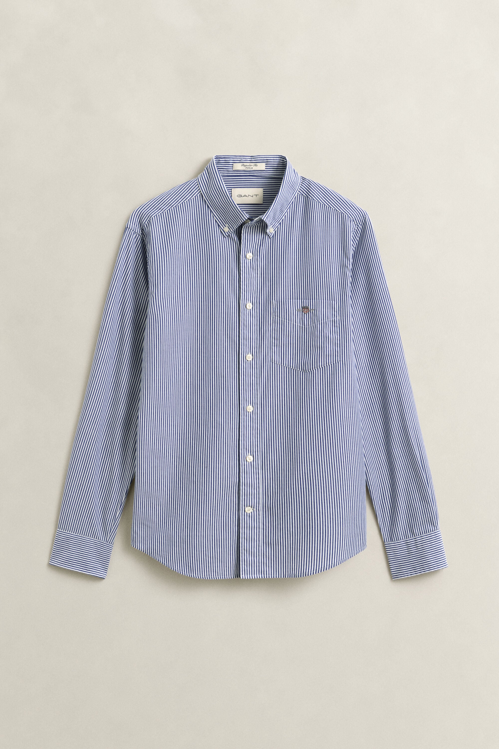 Camisa em popelina às riscas Classic regular fit
