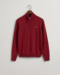 Pulover com meio fecho em lã extrafina