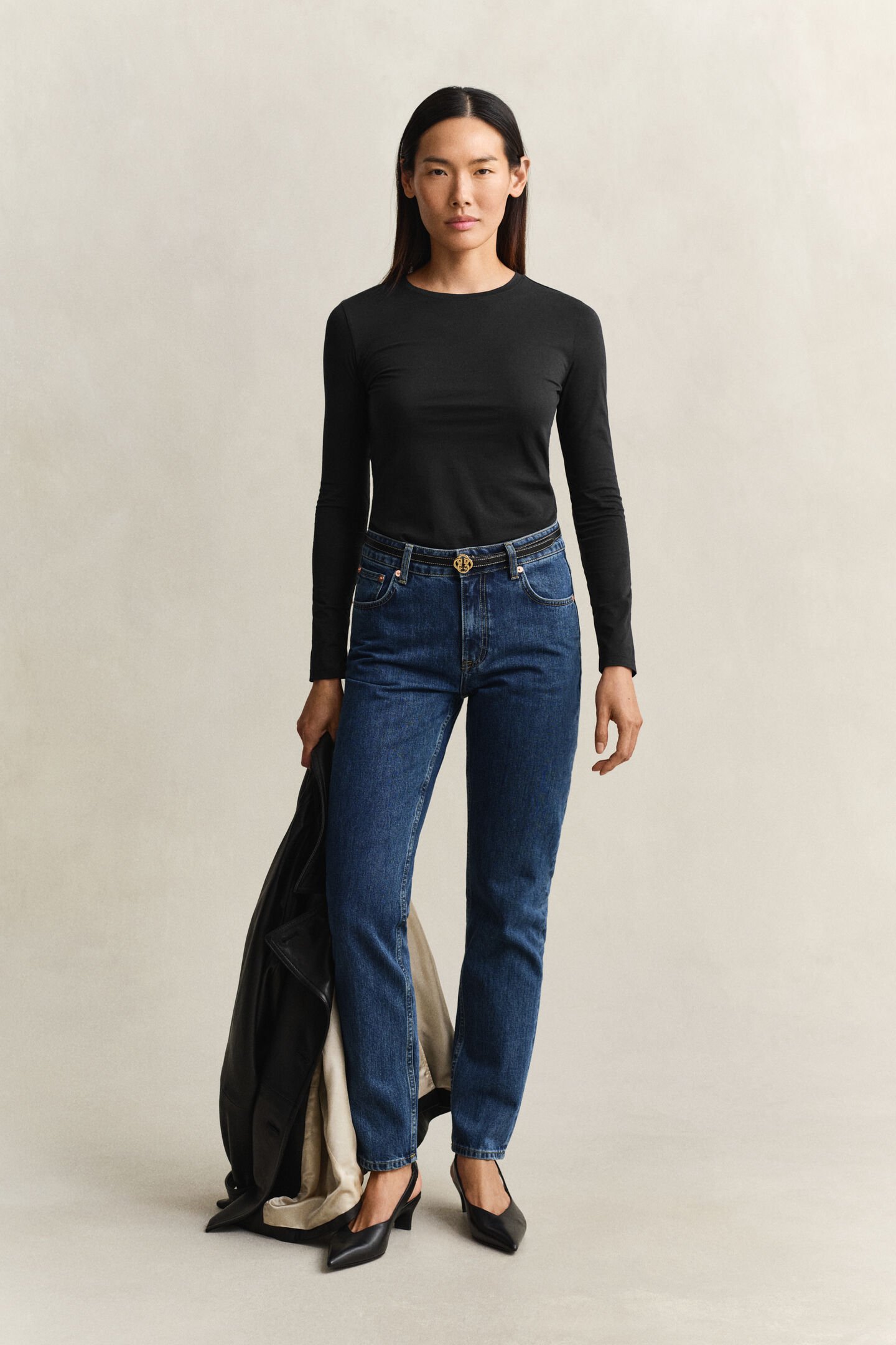 Camisola de manga comprida em algod&atilde;o