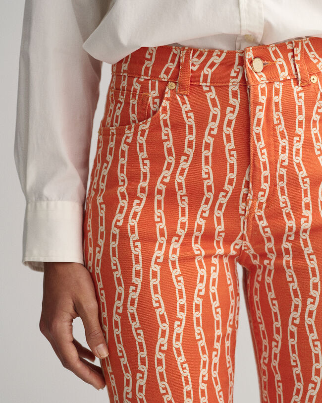 Cal&ccedil;as de ganga pelo tornozelo com estampado Chain