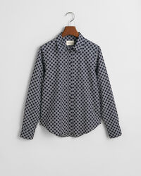 Camisa em voile de algodão Geometric regular fit