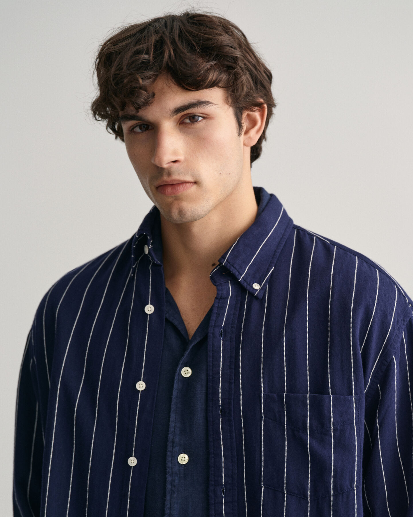 Camisa Slub Striped relaxed fit