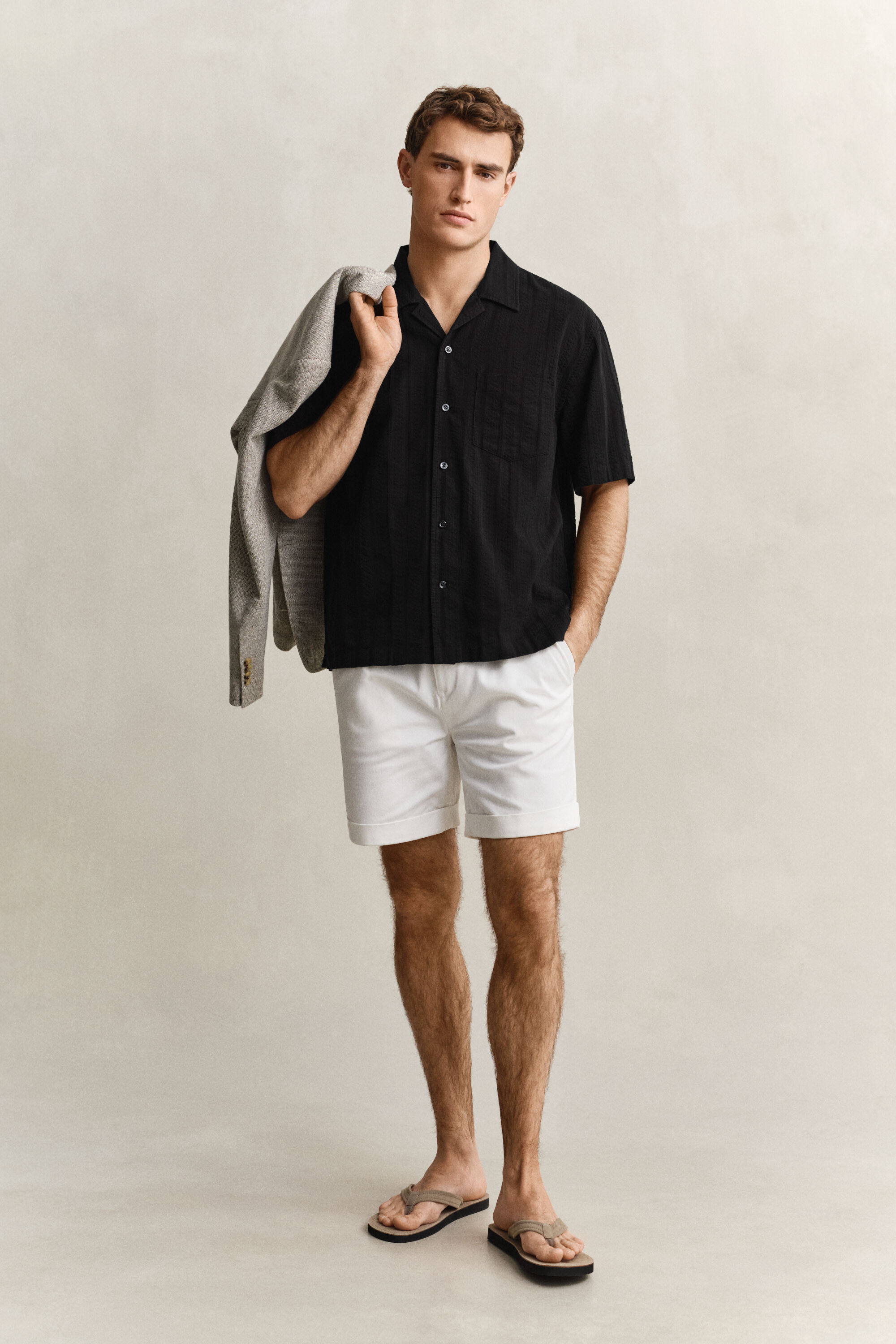 Camisa às riscas Dobby relaxed fit