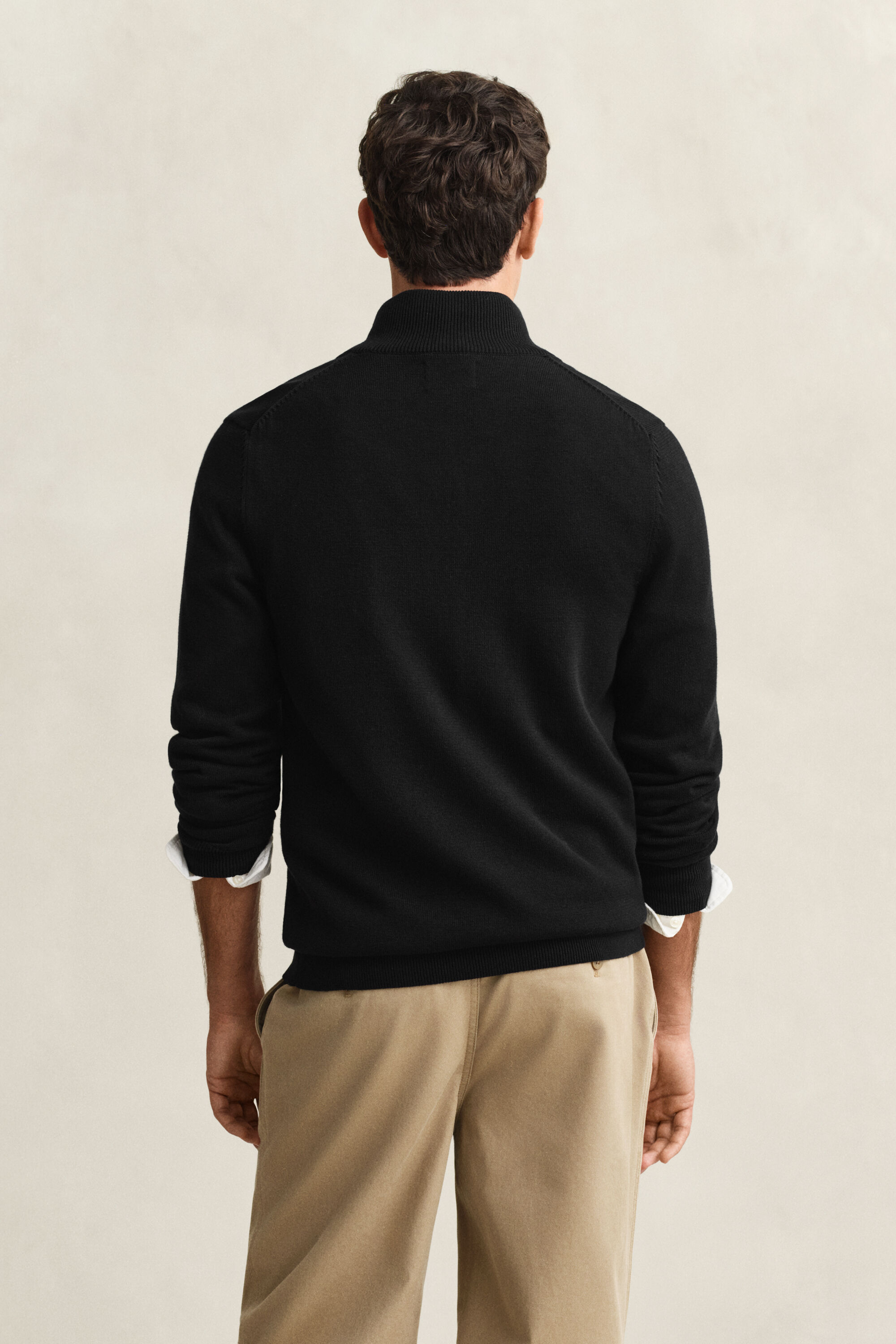 Casaco de malha com fecho de correr Casual Cotton