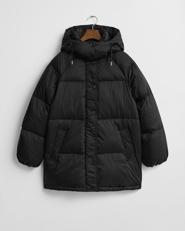 Blusão de penas com comprimento médio