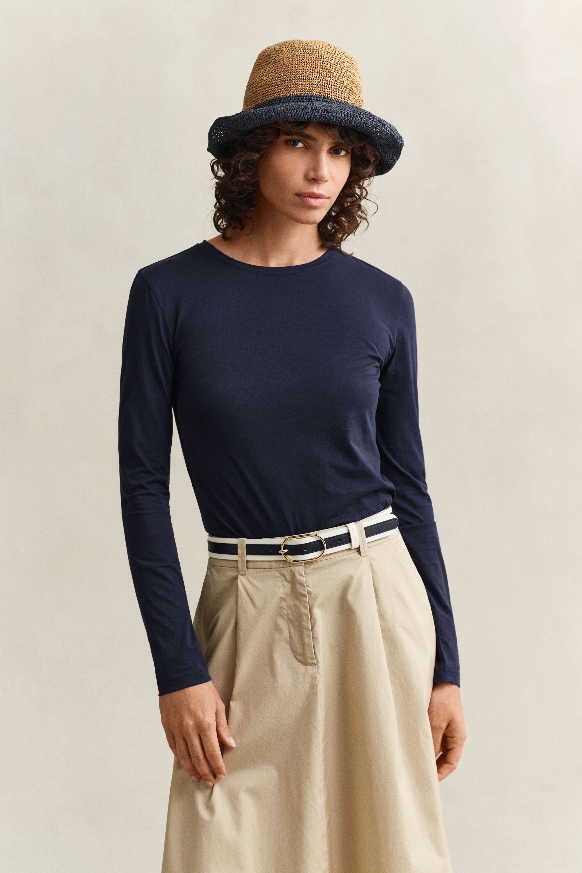 Camisola de manga comprida em algodão