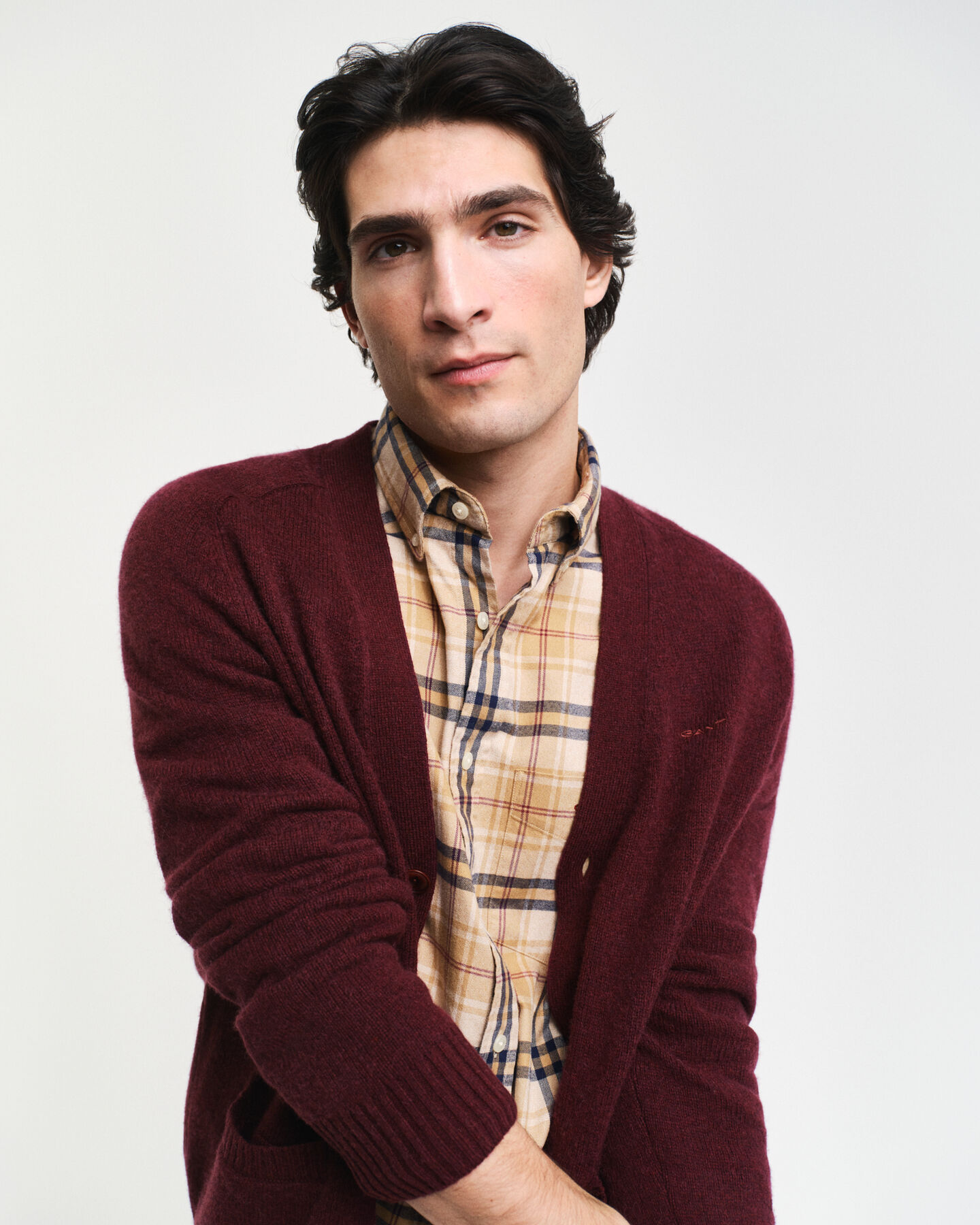 Casaco de malha em mistura de l&atilde;