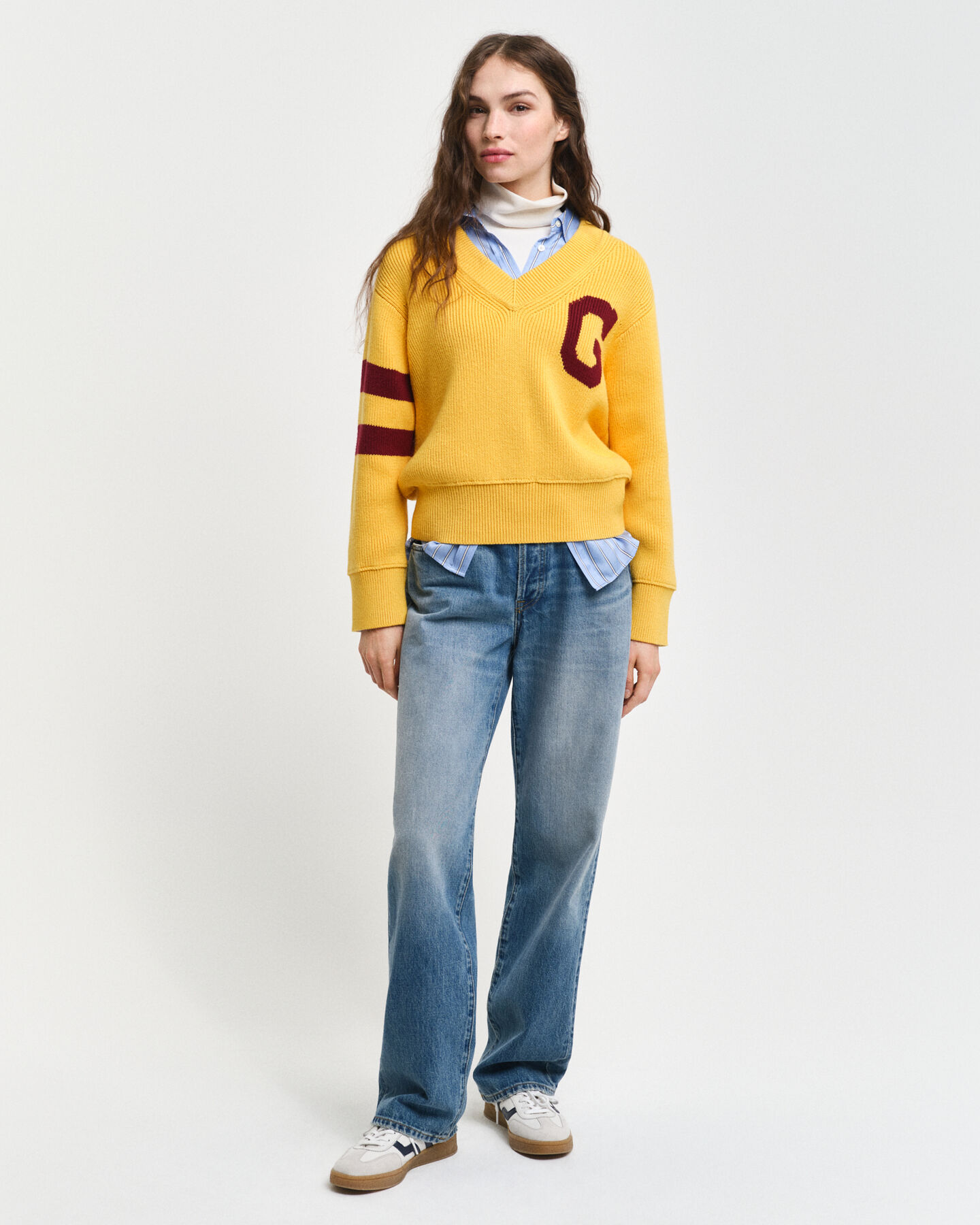 Pullover com decote em V GANT Varsity
