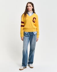 Pullover com decote em V GANT Varsity
