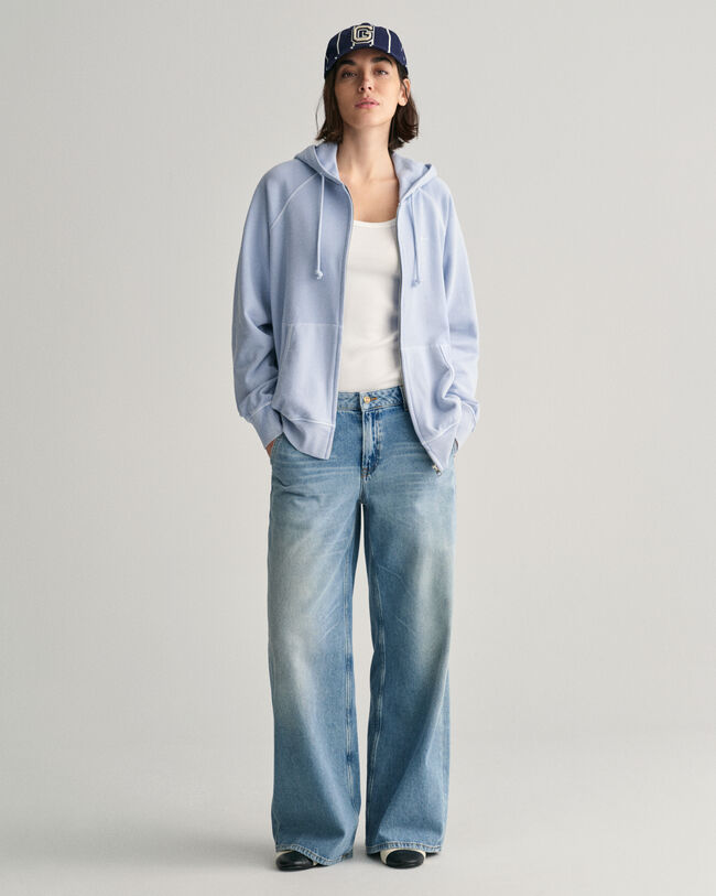 Sweatshirt com capuz e fecho Sunfaded