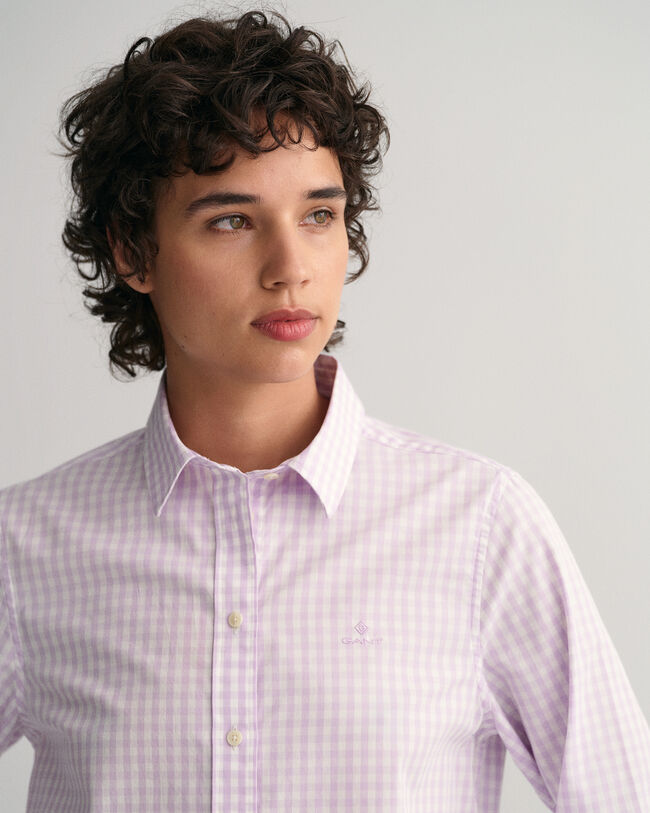 Camisa em popelina gingham regular fit