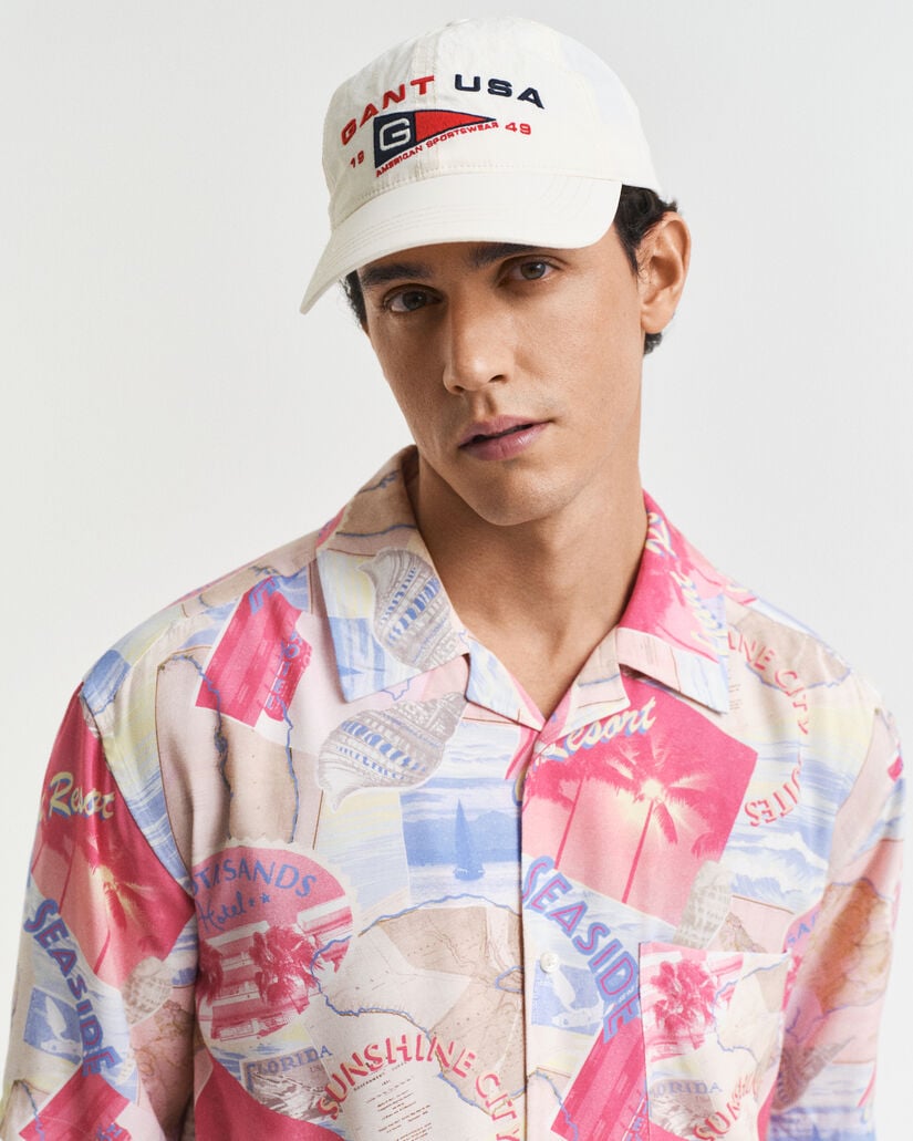 Camisa de manga curta com estampado Resort relaxed fit