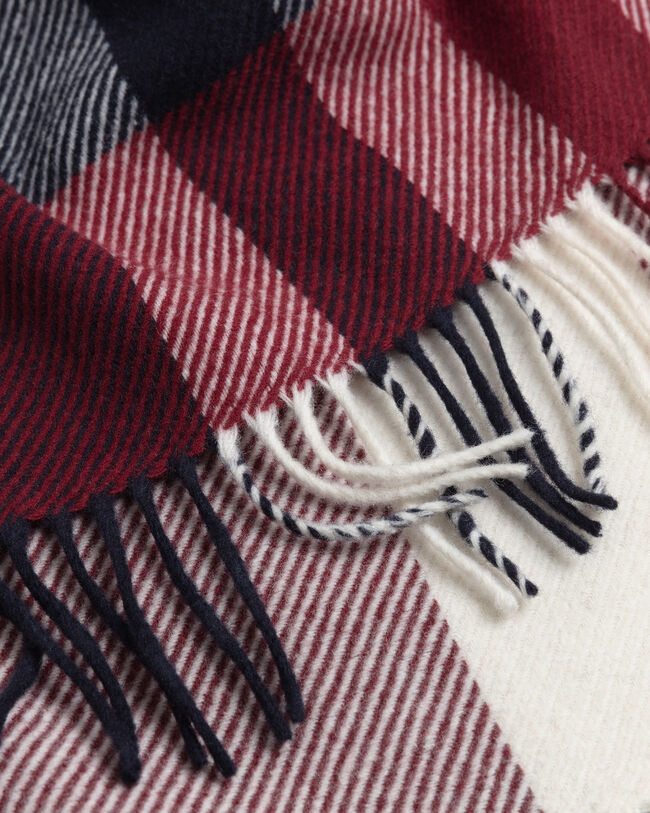 Cachecol de lã com padrão de xadrez Big