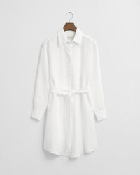 Vestido-camisa em linho com cinto