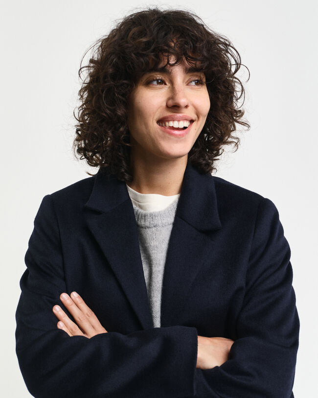 Sobretudo clássico em lã tailored fit