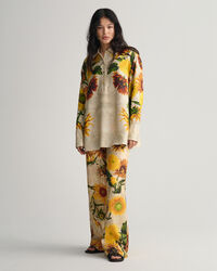 Blusa em seda Popover com estampado Sunflower