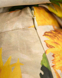 Cal&ccedil;as em seda com perna larga e estampado Sunflower