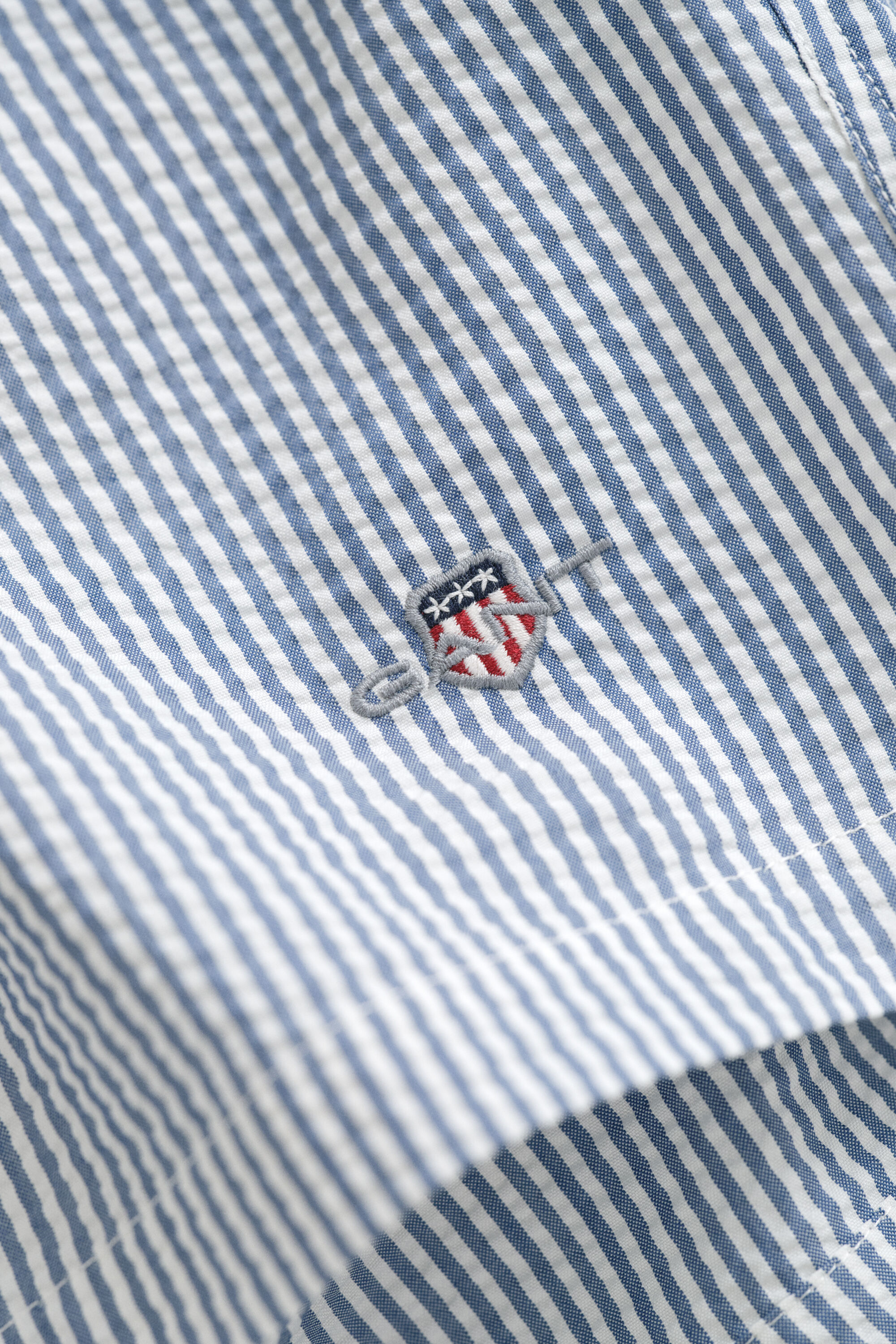 Calções de banho Seersucker às riscas