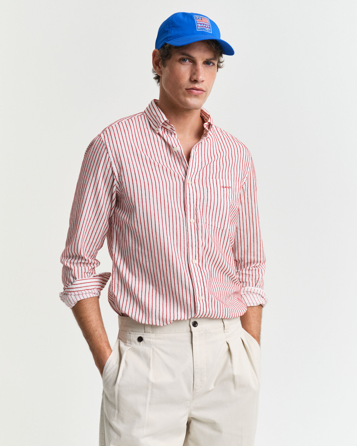 Camisa às riscas Textured regular fit