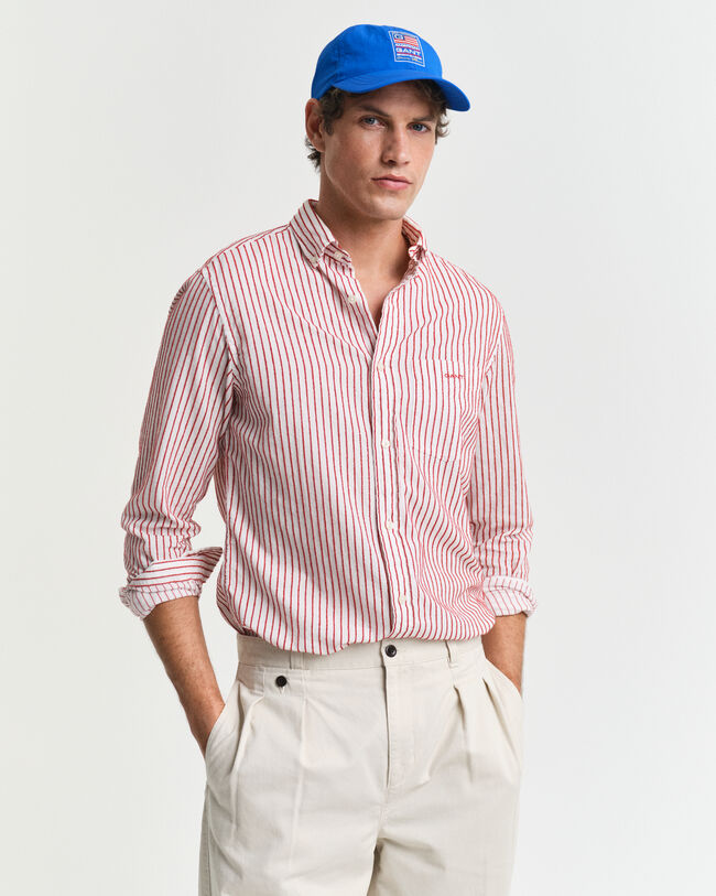 Camisa às riscas Textured regular fit