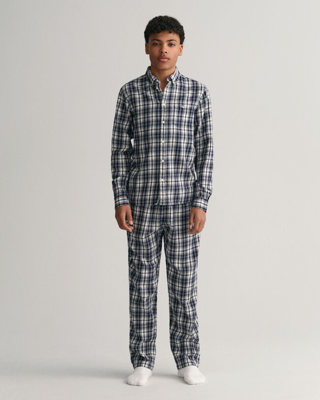 Camisa de flanela com padr&atilde;o de xadrez regular fit Teen Boys