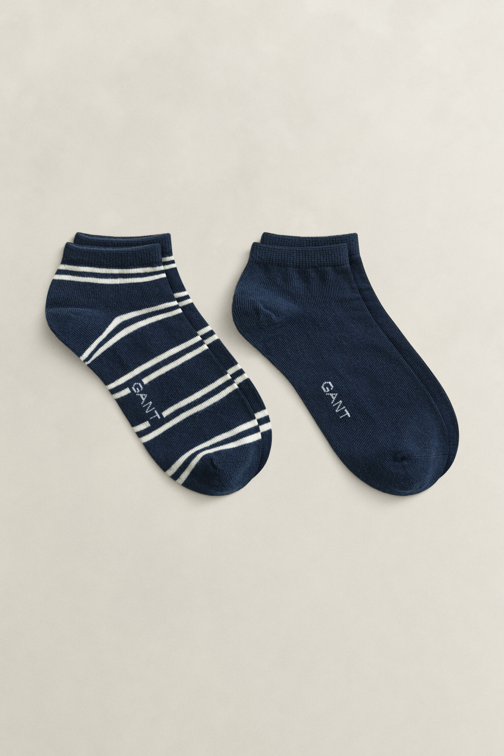 Pack de 2 pares de meias pelo tornozelo às riscas