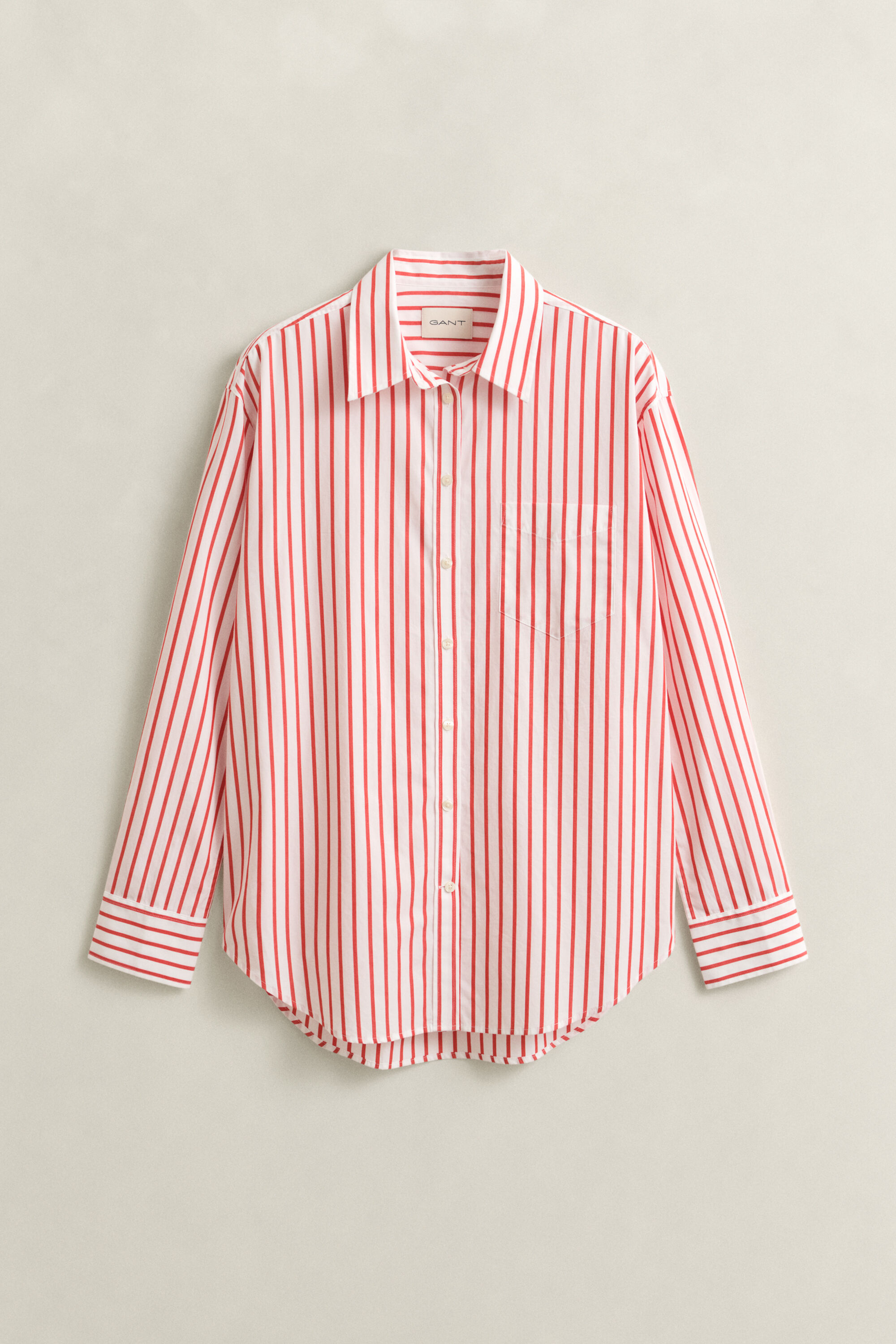 Camisa em popelina às riscas Classic relaxed fit