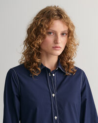 Vestido-camisa com pesponto Contrast