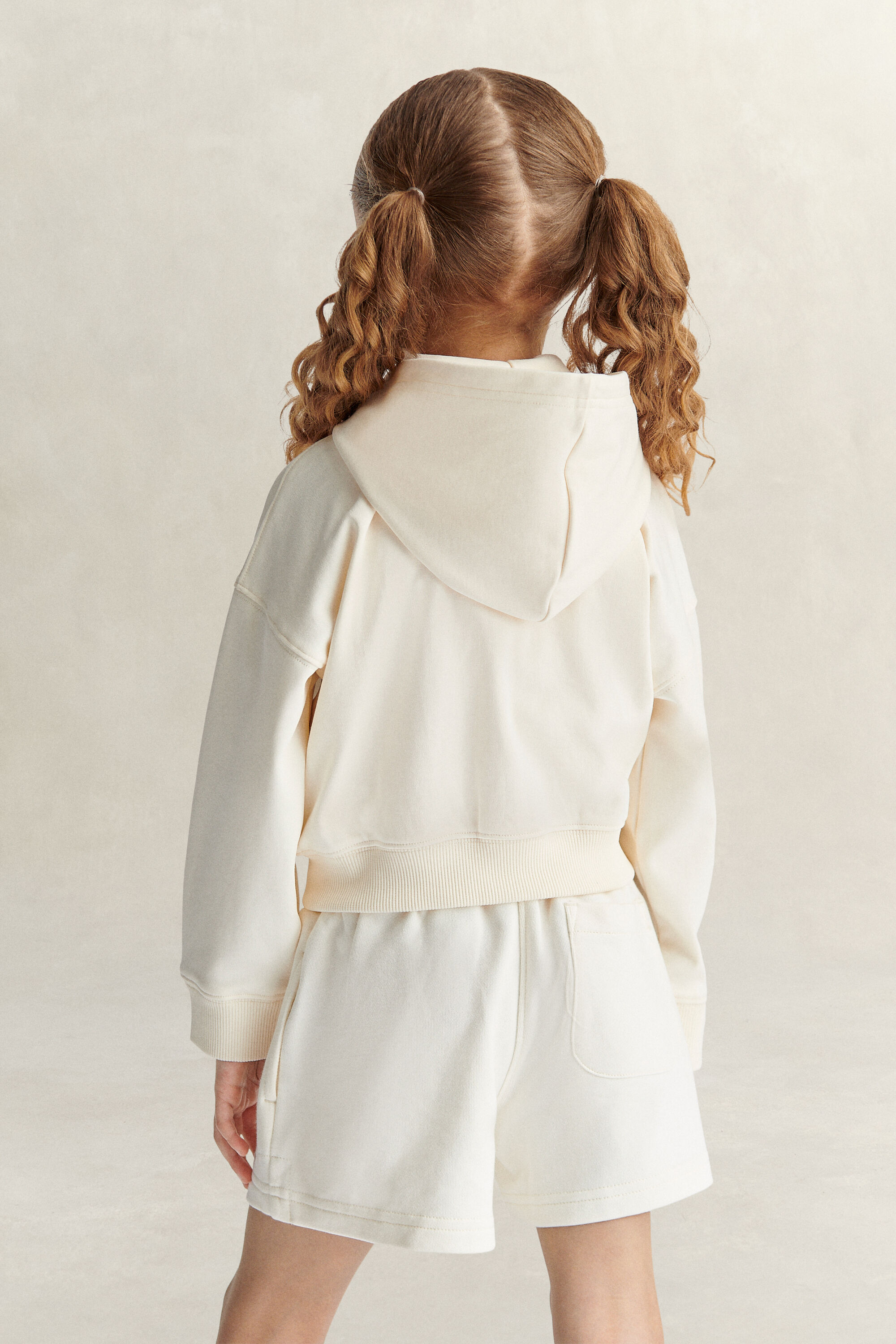 Sweatshirt com capuz e fecho curta Shield Girls