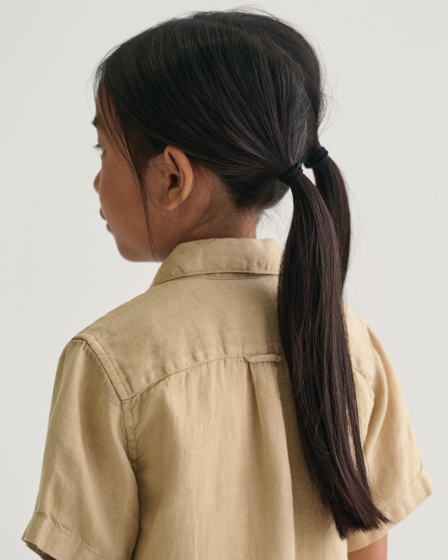 Camisa de linho com manga curta Kids