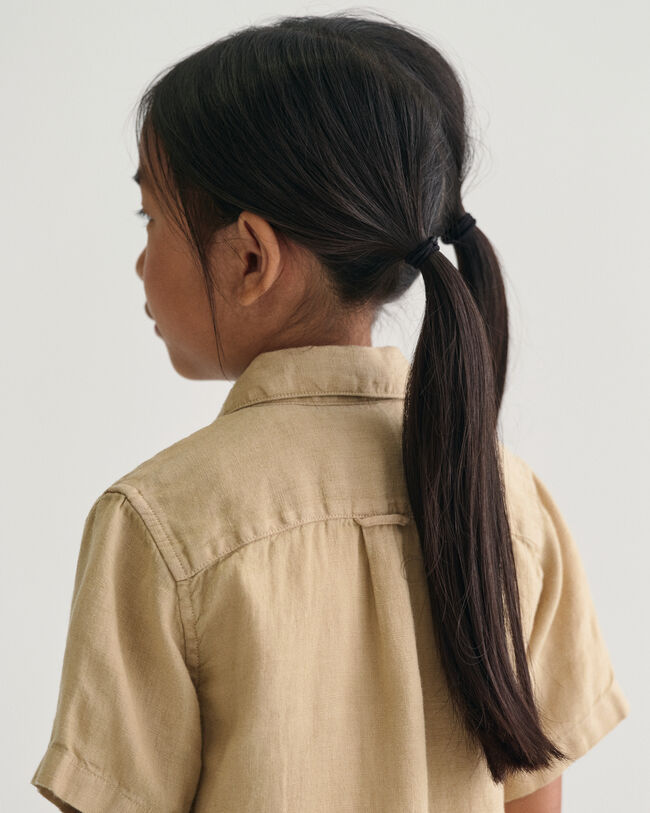 Camisa de linho com manga curta Kids