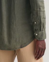 Camisa de linho tingida regular fit