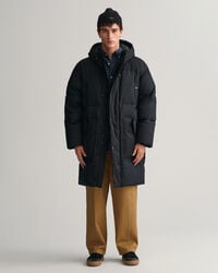 Blusão acolchoado com longo de penas