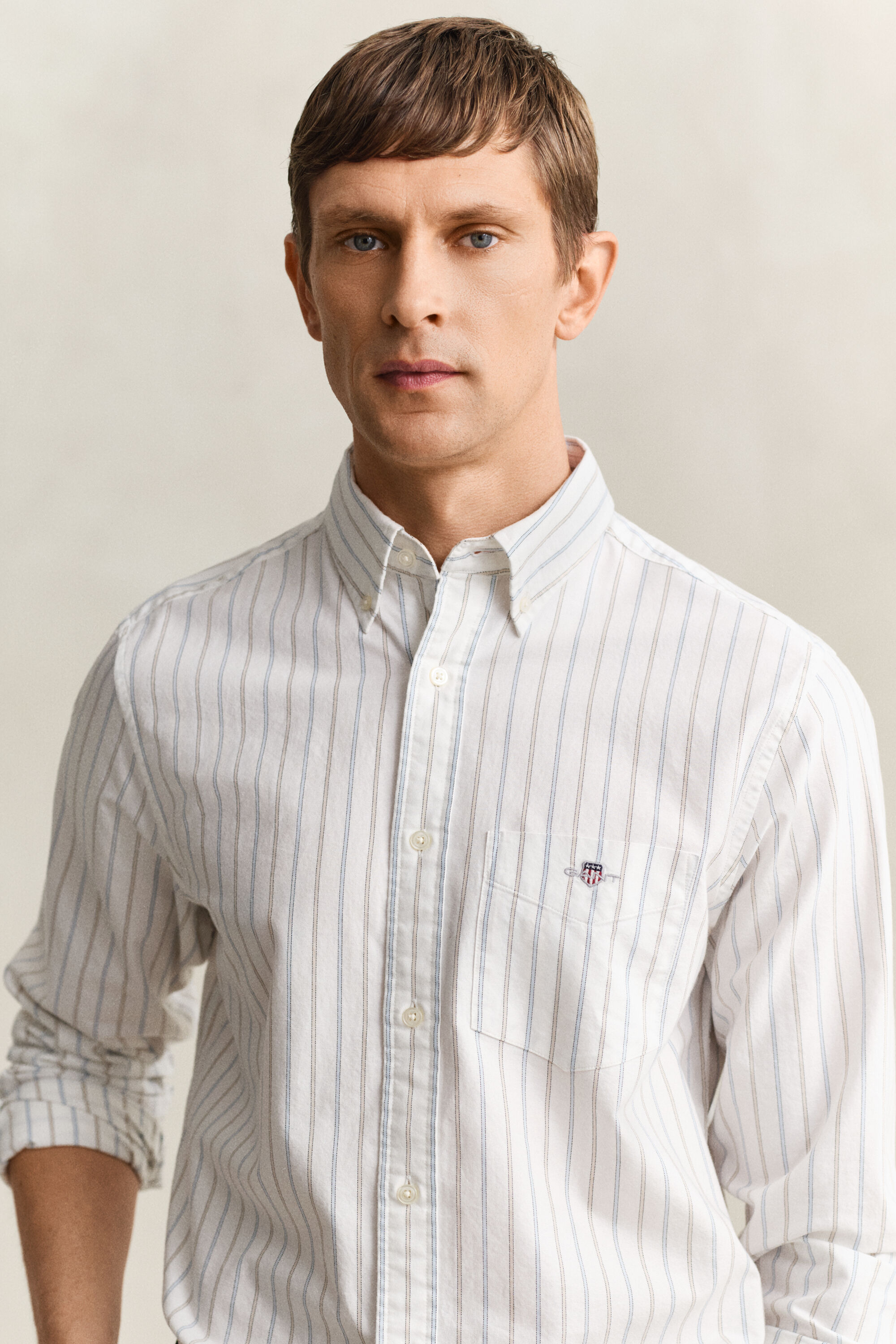 Camisa Oxford às riscas Classic