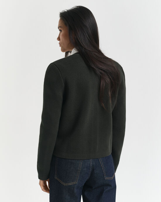 Casaco de malha contrastante