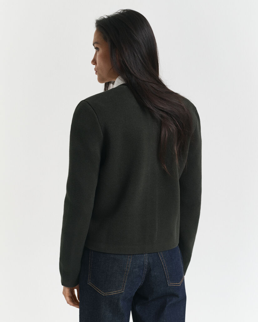 Casaco de malha contrastante