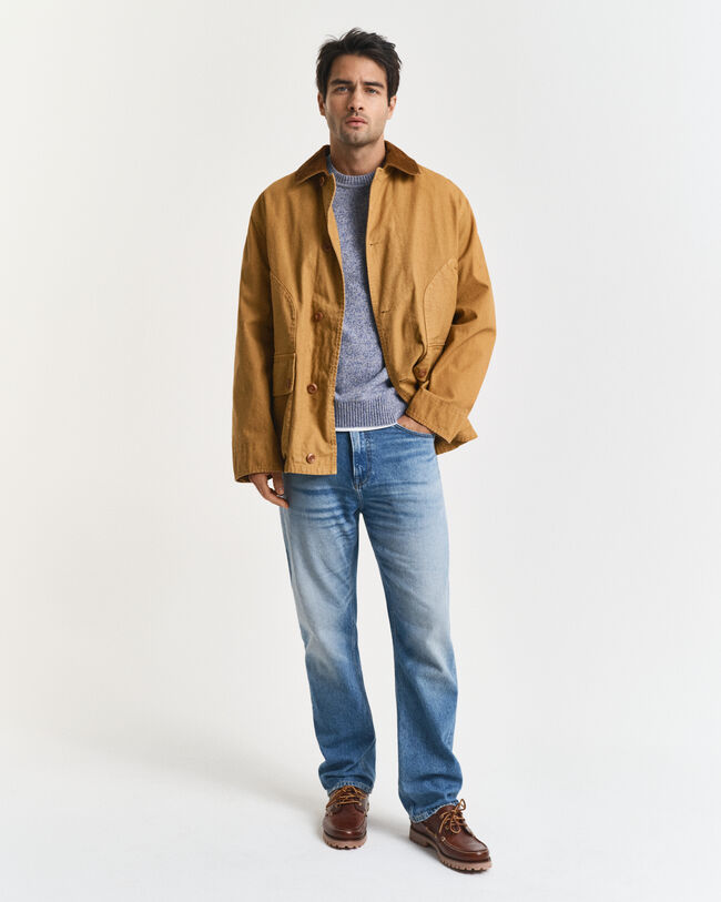 Camisola de malha com decote redondo em mistura de lã Mouliné