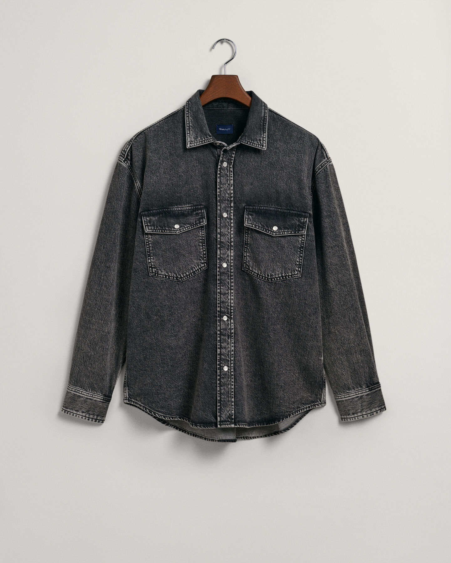 Camisa de ganga Heavy Washed oversized