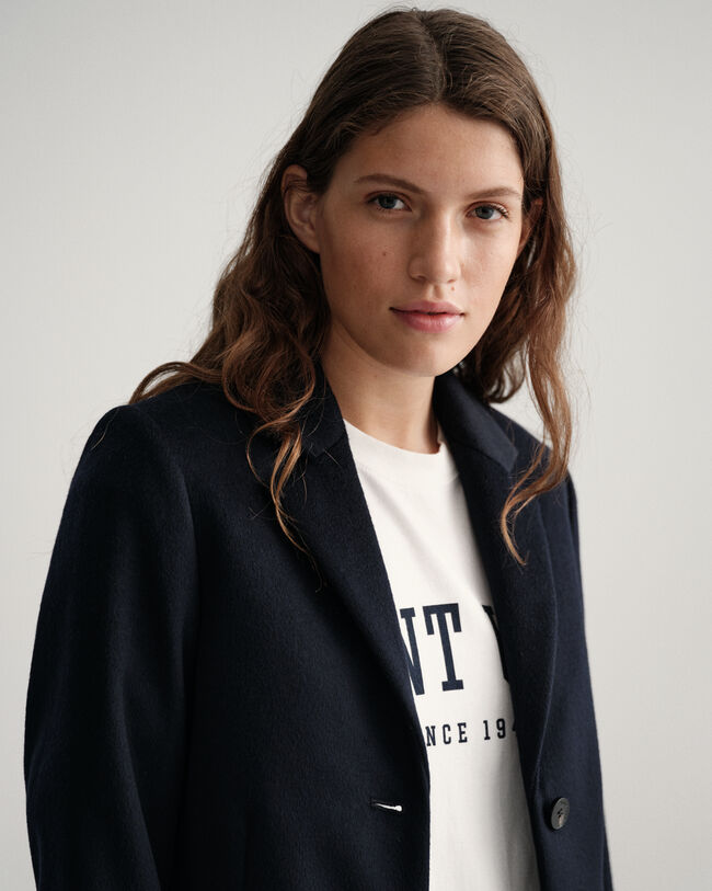 Sobretudo formal em mistura de lã