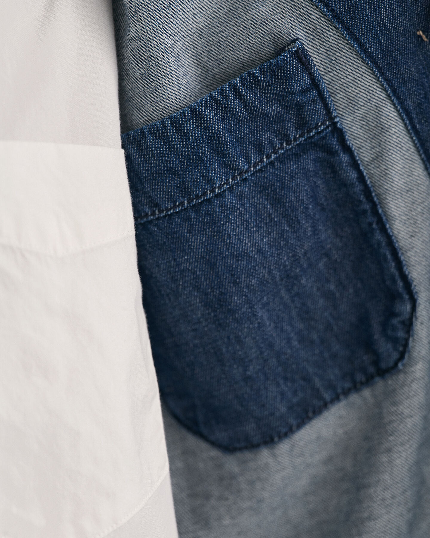 Casaco-camisa em chambray