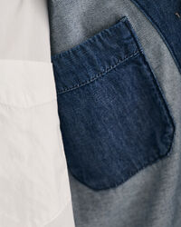 Casaco-camisa em chambray