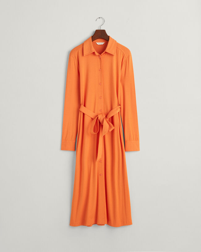 Vestido-camisa em jersey slim fit