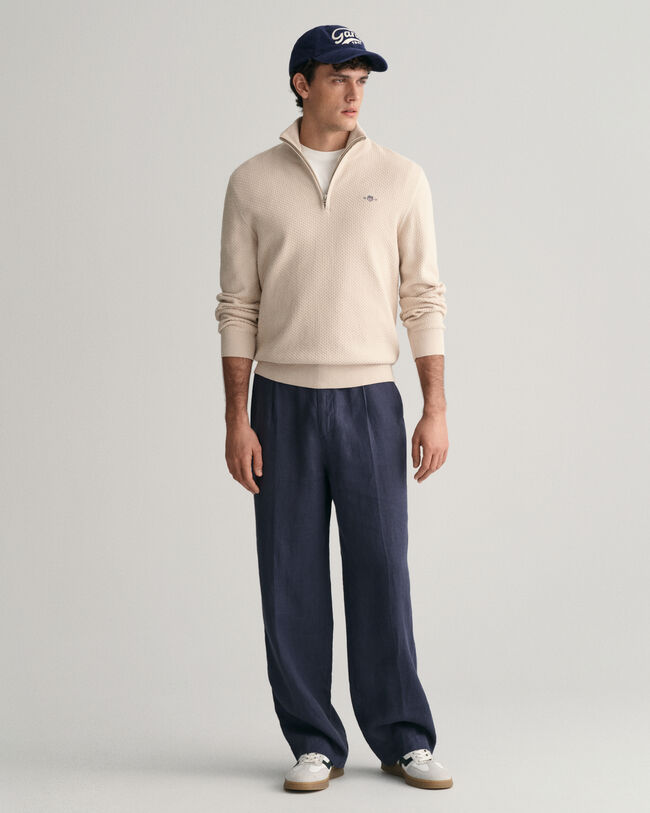 Camisola com meio fecho em algodão Structured