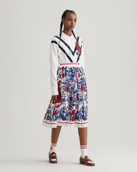 Saia com pregas Tiger Floral