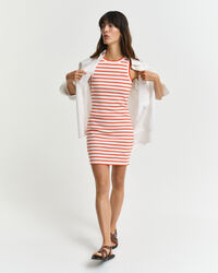 Vestido em jersey &agrave;s riscas