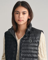 Colete de penas acolchoado leve e brilhante Teens