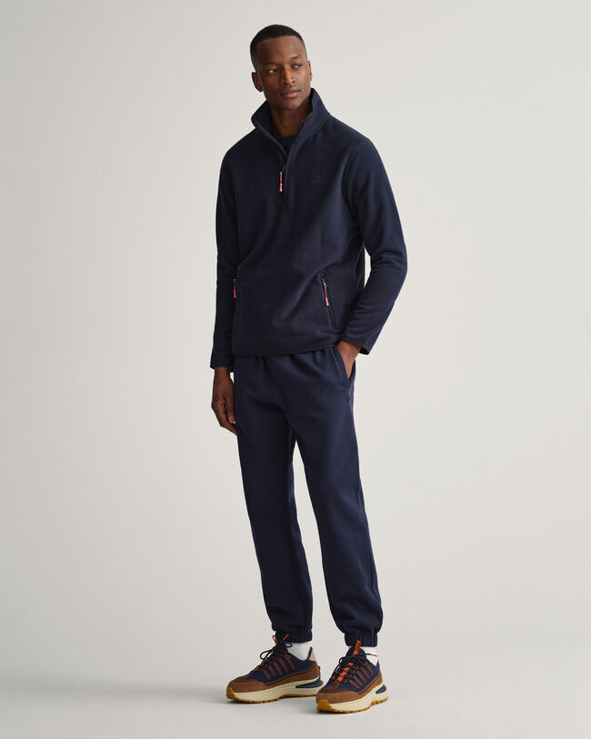 Pulover com meio fecho em lã cardada leve