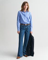 Camisa em popelina às riscas Classic regular fit