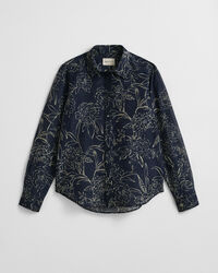 Camisa em seda e algodão com estampado Floral corte normal